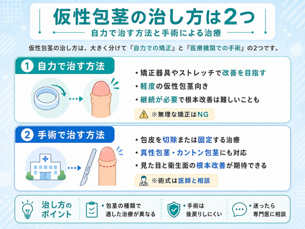 仮性包茎は自力で治せる？テーピングや器具の危険性と2026年最新策