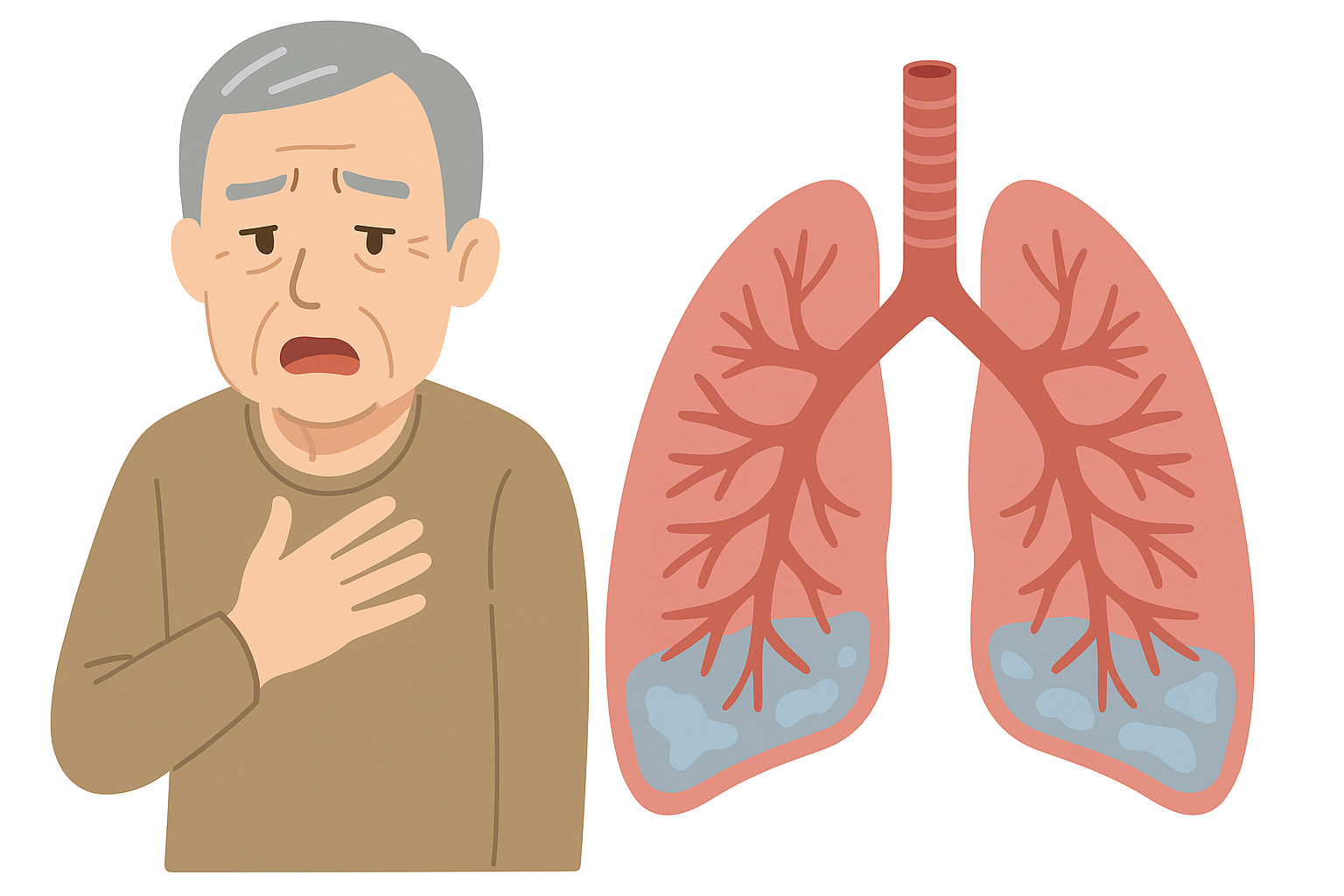 肺に水が溜まる余命の実態｜がん末期・心不全の生存期間と急変兆候