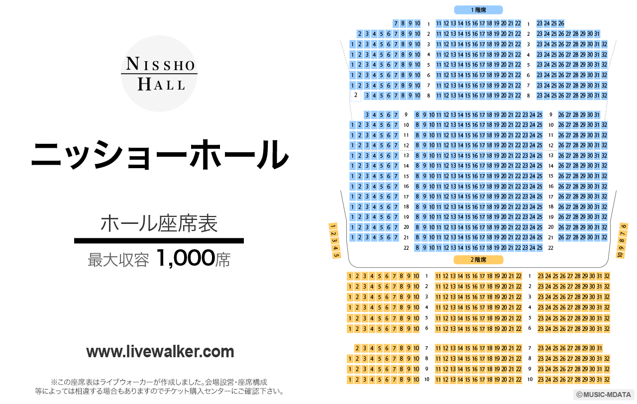 ニッショーホールの座席見え方は？1階2階の段差や神席・見切れを徹底解説