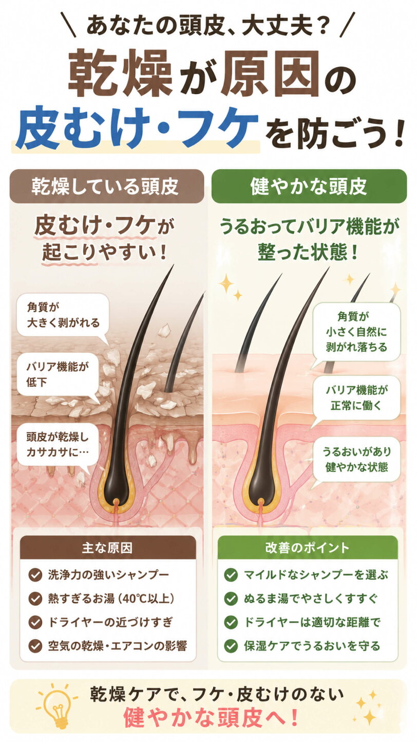 頭皮の皮がむける原因と正しい対処法｜フケ・脂漏性皮膚炎・乾燥の見極めと2026年最新ケア