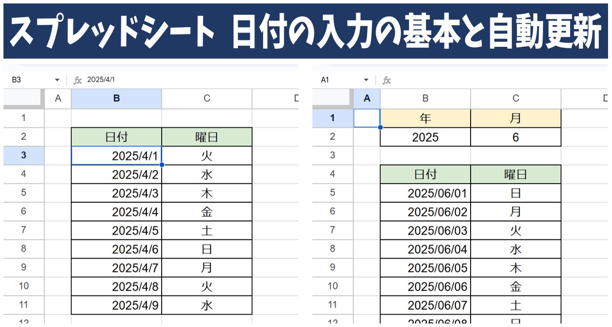 スプレッドシートの日付入力で消耗しない！神速時短ワザと自動化設定術