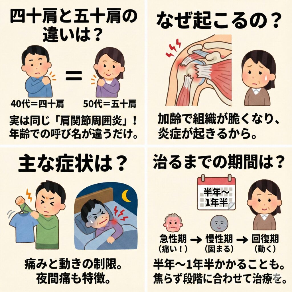四十肩と五十肩の決定的な違いとは？腱板断裂との見分け方と治し方