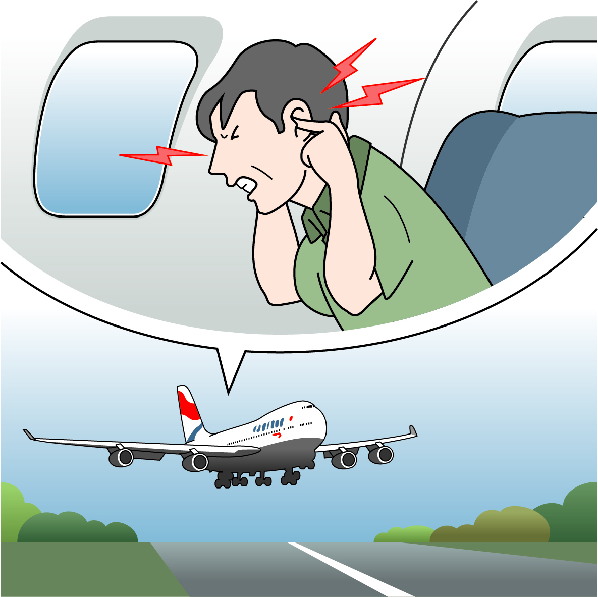 飛行機の着陸後も耳が痛い・治らない原因と航空性中耳炎の対処法