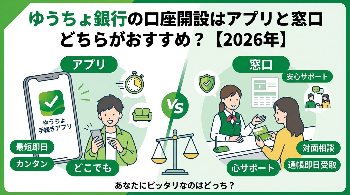 【2026年最新】ゆうちょ銀行口座開設ガイド！窓口とアプリの最短手順