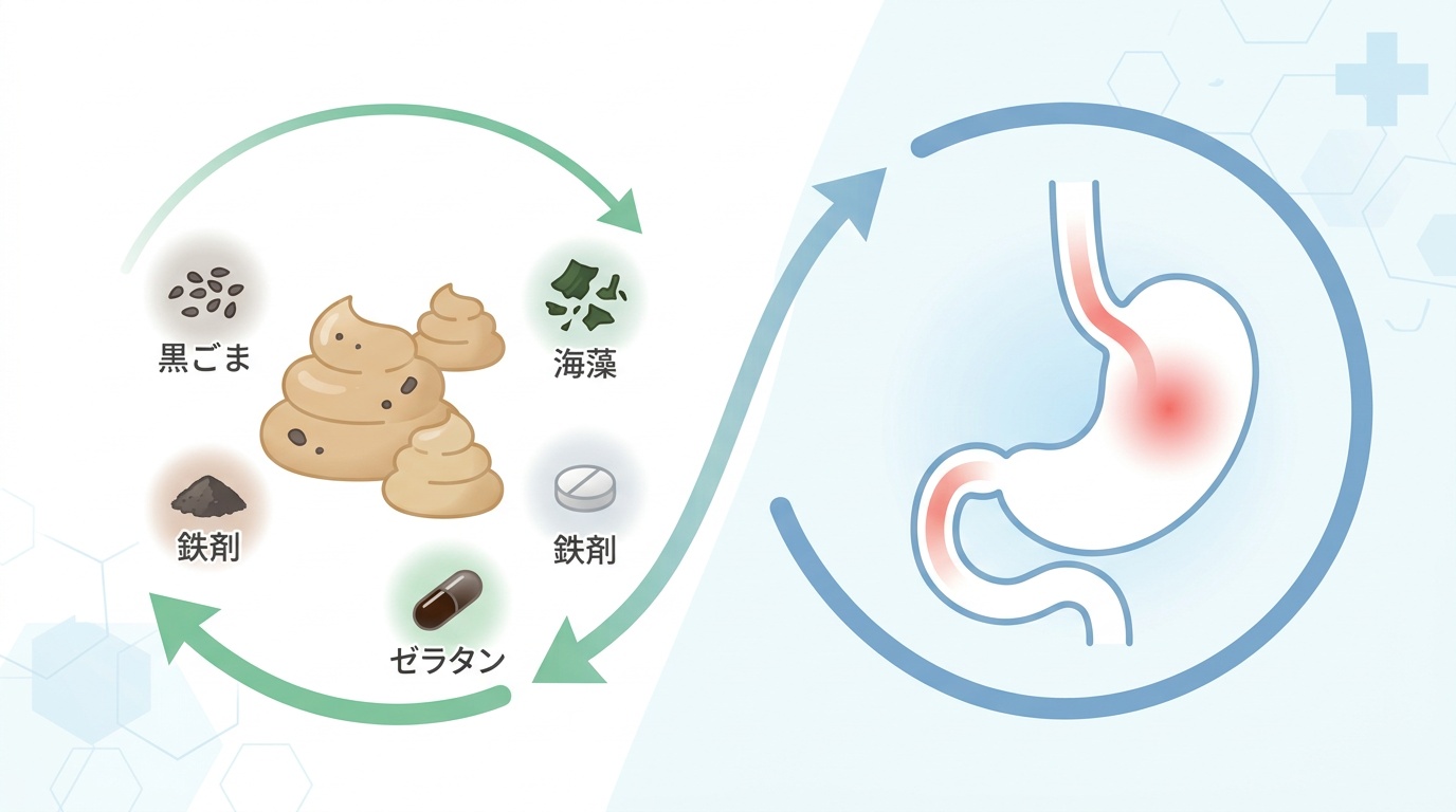 便に混ざる黒い粒の正体とは？食事の影響と消化管疾患の見分け方