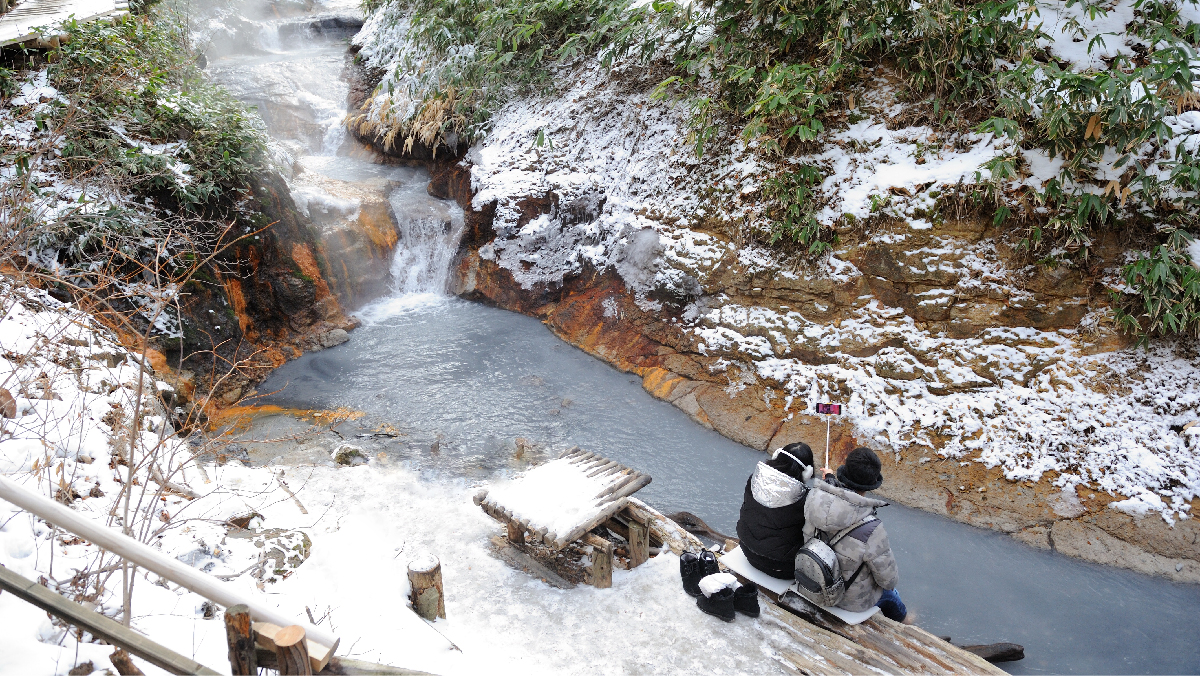 登別大湯沼川天然足湯の攻略法！適温場所や冬期アクセスを現地検証